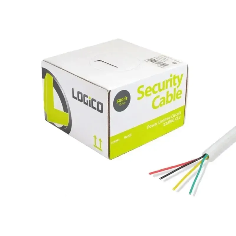 Burglar Alarm 22/4 AWG 500' Stranded White Speaker CL2 Security Cable