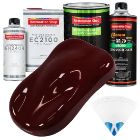 Burgundy - LOW VOC Urethane Basecoat with European Clearcoat Auto Paint - Complete Quart Paint Color Kit - Automotive Coating
