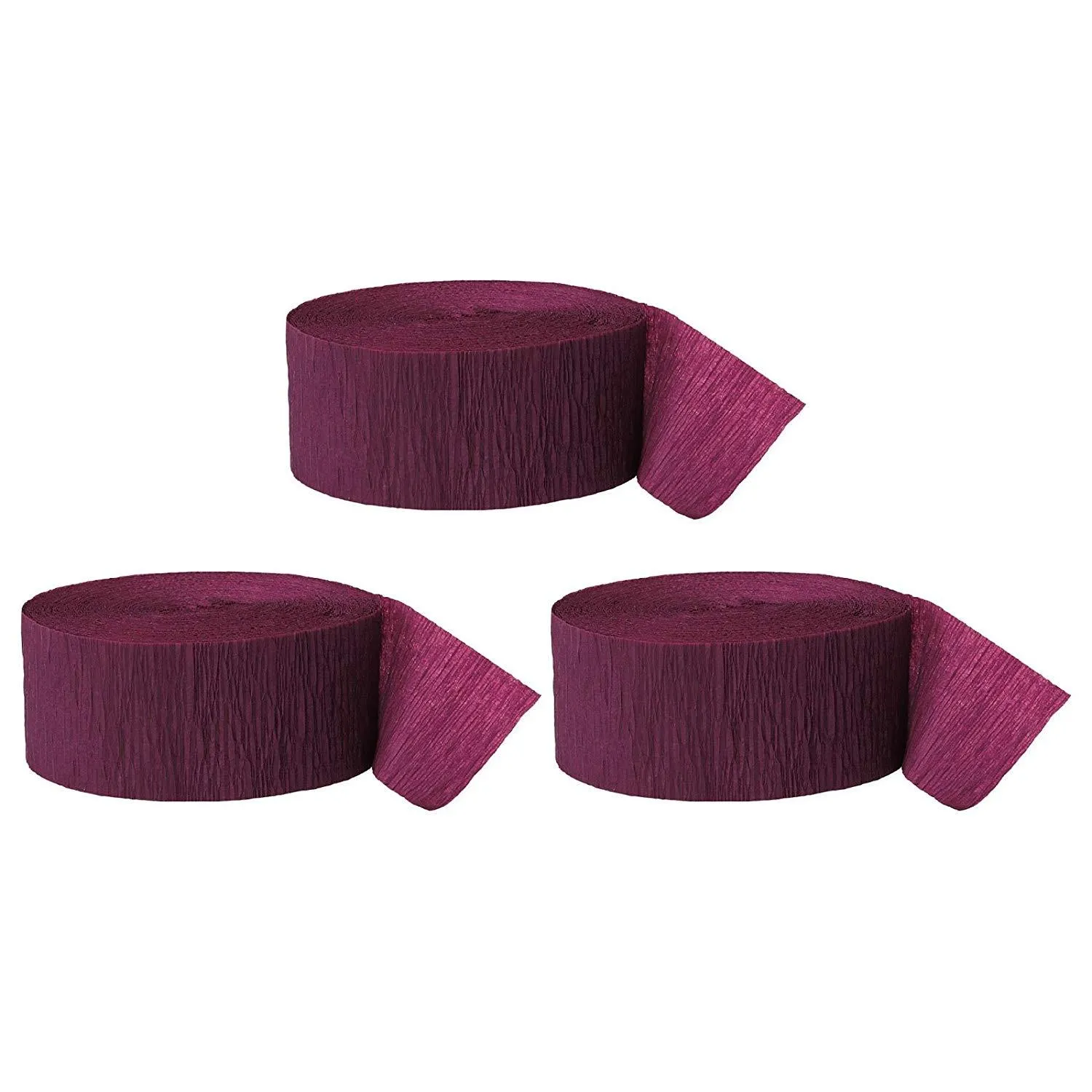 Burgundy Maroon Crepe Paper Streamer Hanging Decorative Kit