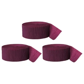Burgundy Maroon Crepe Paper Streamer Hanging Decorative Kit