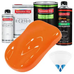 California Orange - LOW VOC Urethane Basecoat with European Clearcoat Auto Paint - Complete Quart Paint Color Kit - Automotive Coating