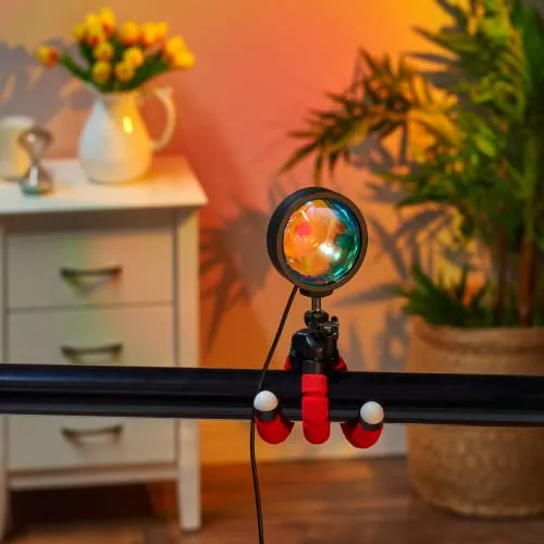 C&Berg Sunset Lamp LED Rainbow Projection 360° Rotation USB App Control Blue