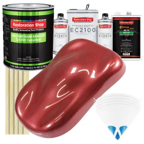 Candy Apple Red Metallic - LOW VOC Urethane Basecoat with European Clearcoat Auto Paint - Complete Gallon Paint Color Kit - Automotive Coating
