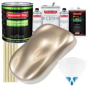 Cashmere Gold Metallic - LOW VOC Urethane Basecoat with European Clearcoat Auto Paint - Complete Gallon Paint Color Kit - Automotive Coating