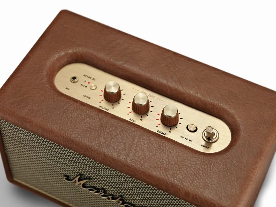 Certified Refurbished - Marshall Acton III Bluetooth Speaker, Brown
