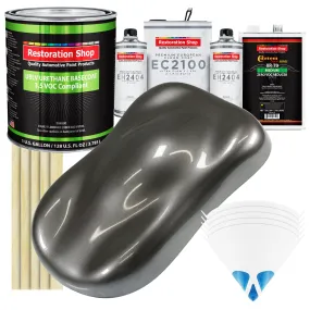 Chop Top Silver Metallic - LOW VOC Urethane Basecoat with European Clearcoat Auto Paint - Complete Gallon Paint Color Kit - Automotive Coating