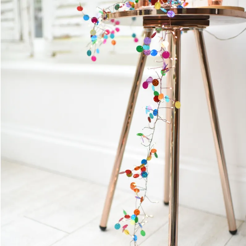 Vibrant Multi-Colored Confetti String Lights for Celebrations