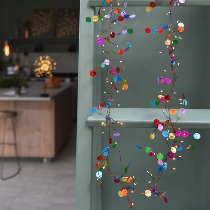 Vibrant Multi-Colored Confetti String Lights for Celebrations