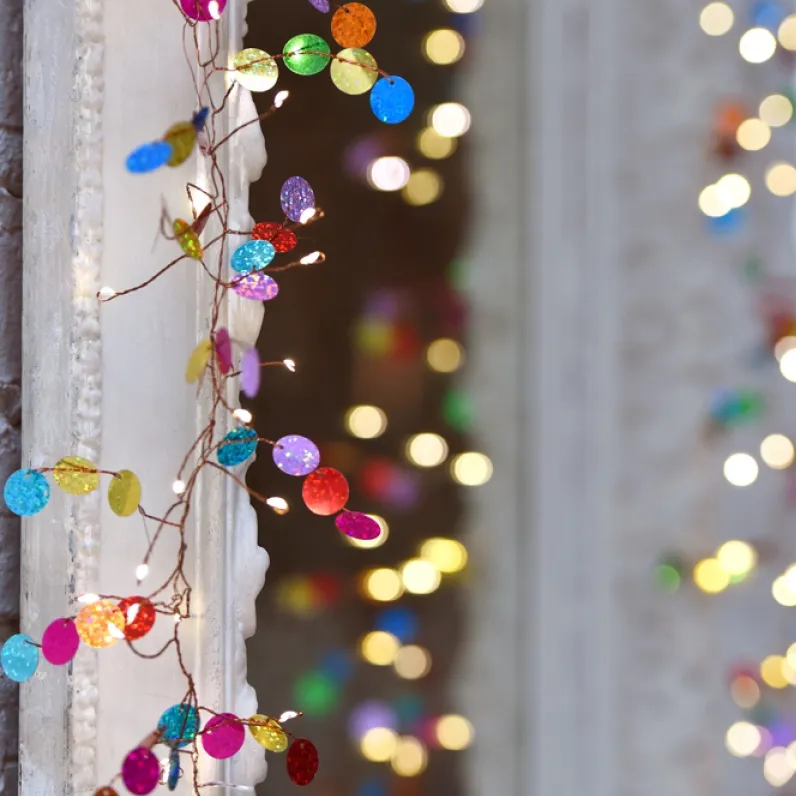Vibrant Multi-Colored Confetti String Lights for Celebrations
