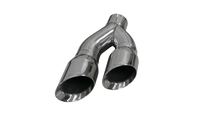 Corsa Exhaust Tip - 3" Inlet - Dual 4" Round Outlet - 16-5/8" Long - Double Wall - Beveled Edge - Angled Cut - Stainless - Polished