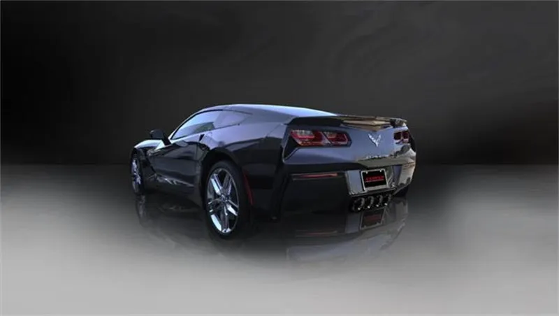 Corsa Exhaust Tip - Clamp-On - 2-3/4" Dual Inlet - 4-1/2" Quad Round Outlets - Stainless - Black Powder Coat