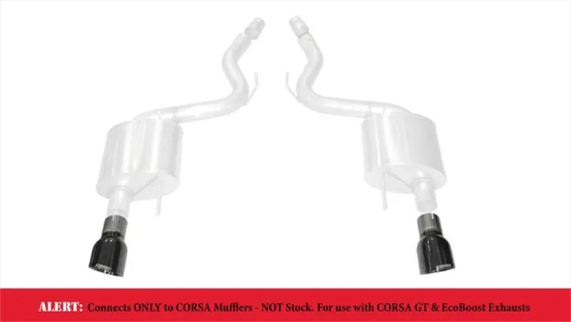 Corsa Exhaust Tip - Clamp On - 4-1/2" Round Outlet - Stainless - Black - Ford Coyote - (Pair)