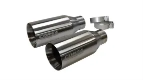 Corsa Performance 14051 Two Single 5 Inch Satin Polished Pro-Series Tips Clamps Included Fits Corsa Exhaust Stainless Steel Corsa Performance