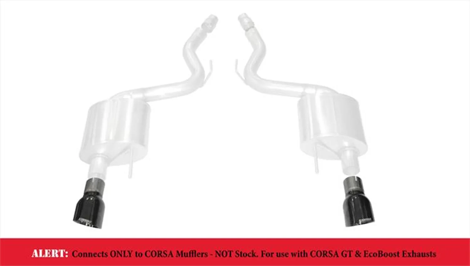 Corsa Performance 14346BLK Two Single 4.5 Inch Black Tips Clamps Included Single Rear Exits For Corsa Mustang GT Exhaust Only Stainless Steel Corsa Performance