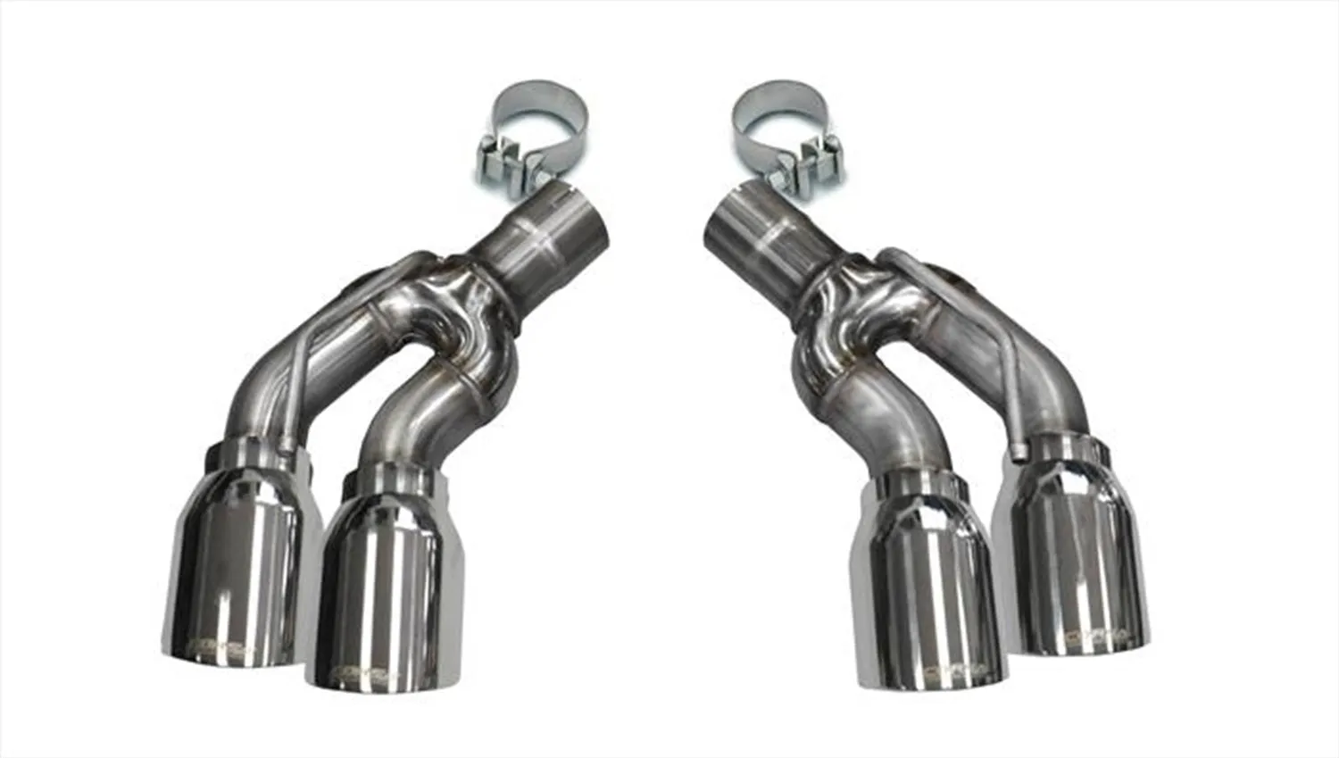 Corsa Performance 14359 Two Twin 4.0 Inch Polished Tips Clamps Included Dual Rear Exit For Corsa Cadillac CTS-V Exhaust Only Stainless Steel Corsa Performance