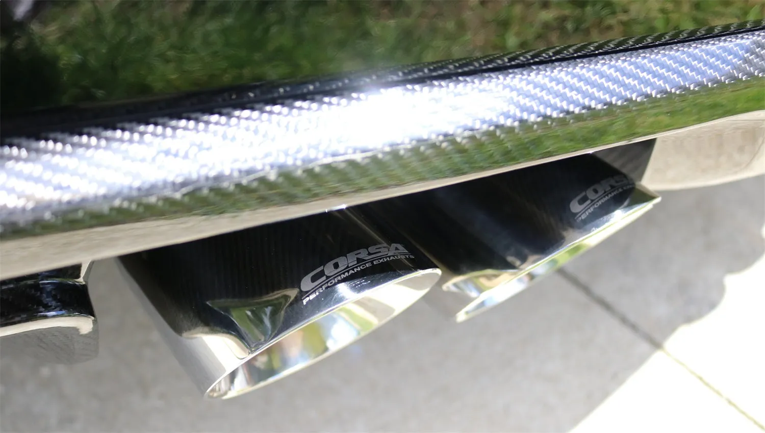 Corsa Performance 14479 Two Twin 4.0 Inch Polished Tips Clamps Included Dual Rear Exit For Corsa Cadillac ATS-V Exhaust Only Stainless Steel Corsa Performance