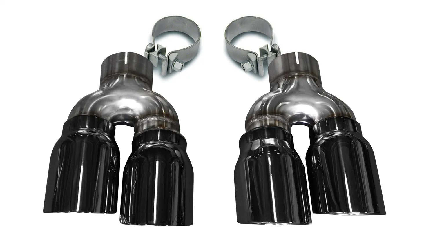 Corsa Performance 14479BLK Two Twin 4.0 Inch Black Tips Clamps Included Dual Rear Exit For Corsa Cadillac ATS-V Exhaust Only Stainless Steel Corsa Performance