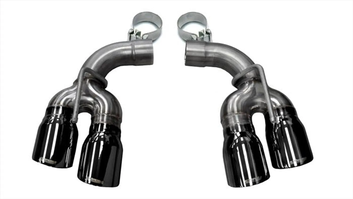 Corsa Performance 14774BLK Two Twin 4.0 Inch Black Tips Clamps Included Dual Rear Exit For Corsa Camaro SS/ZL1 Exhaust Only Stainless Steel Corsa Performance