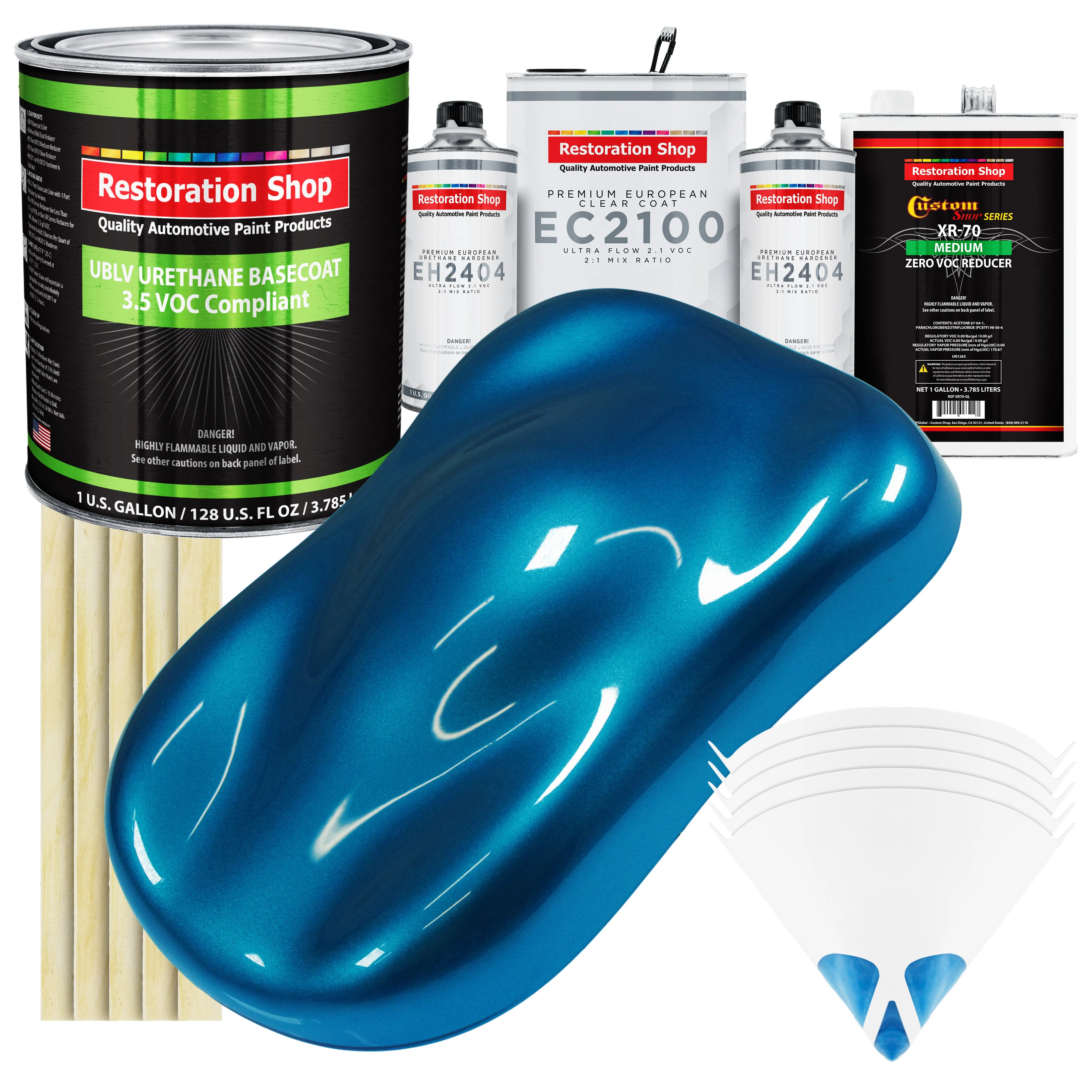 Cruize Night Blue Metallic - LOW VOC Urethane Basecoat with European Clearcoat Auto Paint - Complete Gallon Paint Color Kit - Automotive Coating