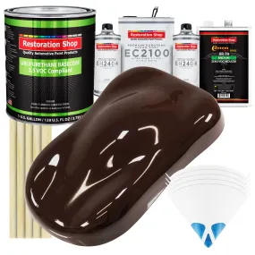Dark Brown - LOW VOC Urethane Basecoat with European Clearcoat Auto Paint - Complete Gallon Paint Color Kit - Automotive Coating