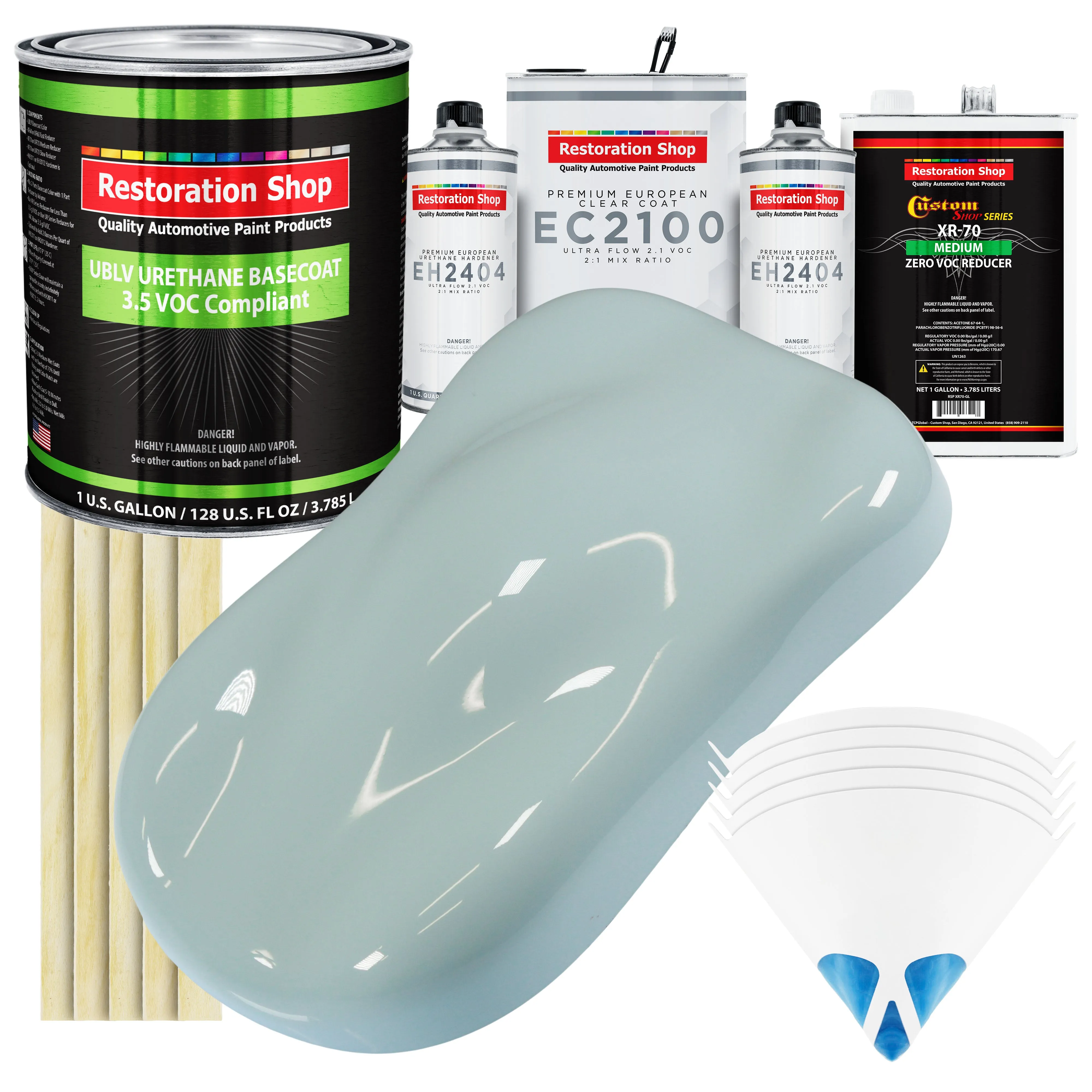 Diamond Blue - LOW VOC Urethane Basecoat with European Clearcoat Auto Paint - Complete Gallon Paint Color Kit - Automotive Coating