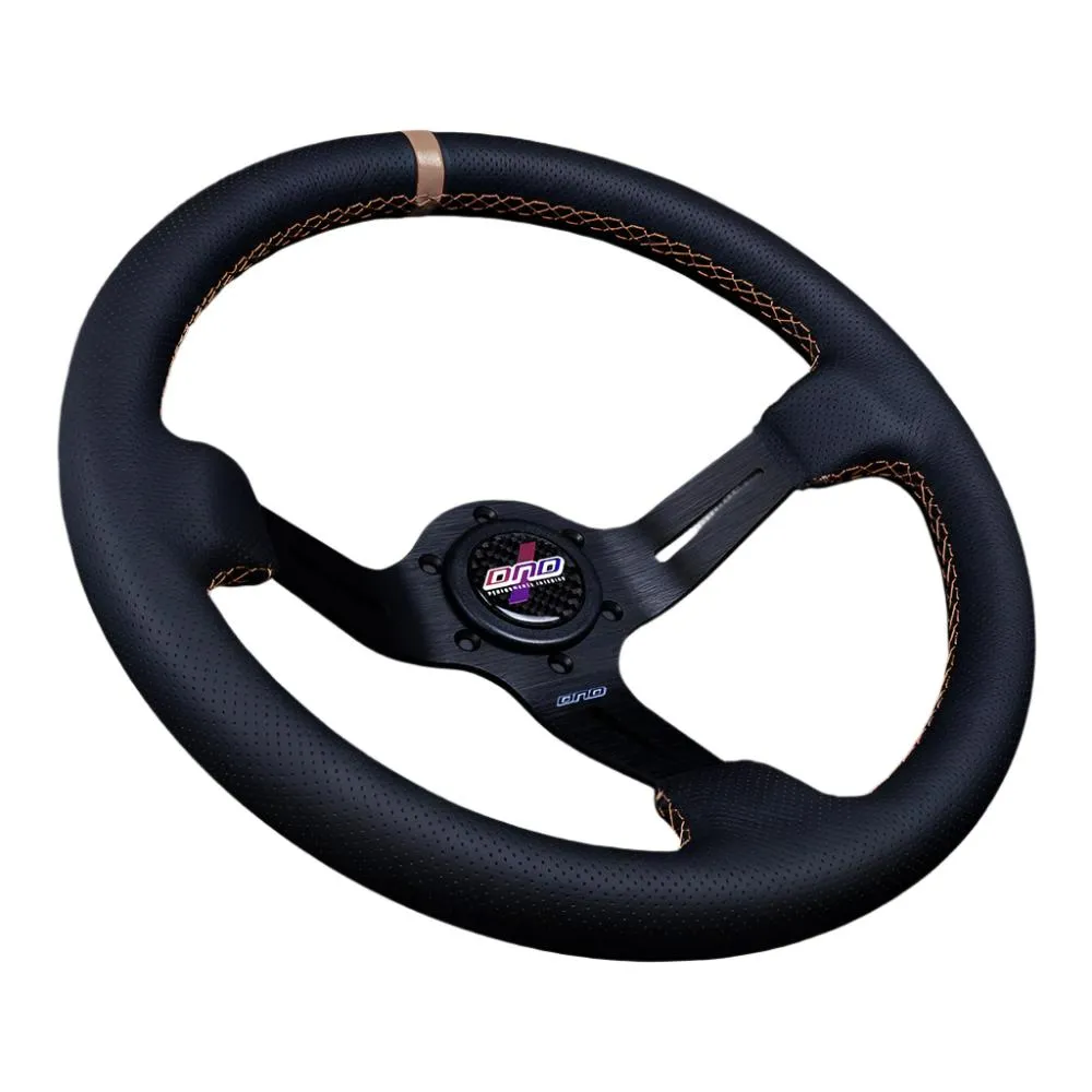 DND Full Color Alcantara Race Steering Wheel (75mm Deep, 350mm) 6 Bolt - Perforated Leather