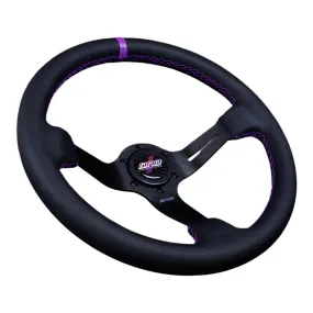 DND Full Color Alcantara Race Steering Wheel (75mm Deep, 350mm) 6 Bolt - Perforated Leather