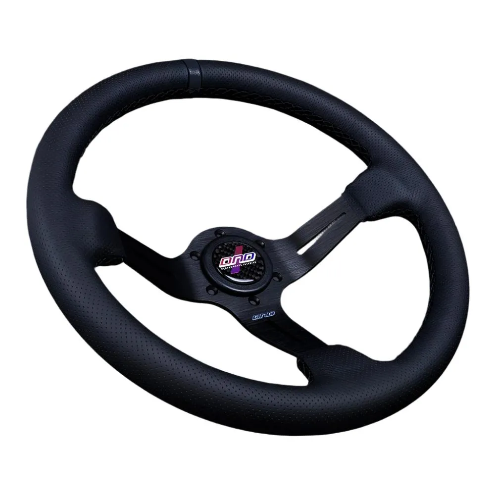 DND Full Color Alcantara Race Steering Wheel (75mm Deep, 350mm) 6 Bolt - Perforated Leather