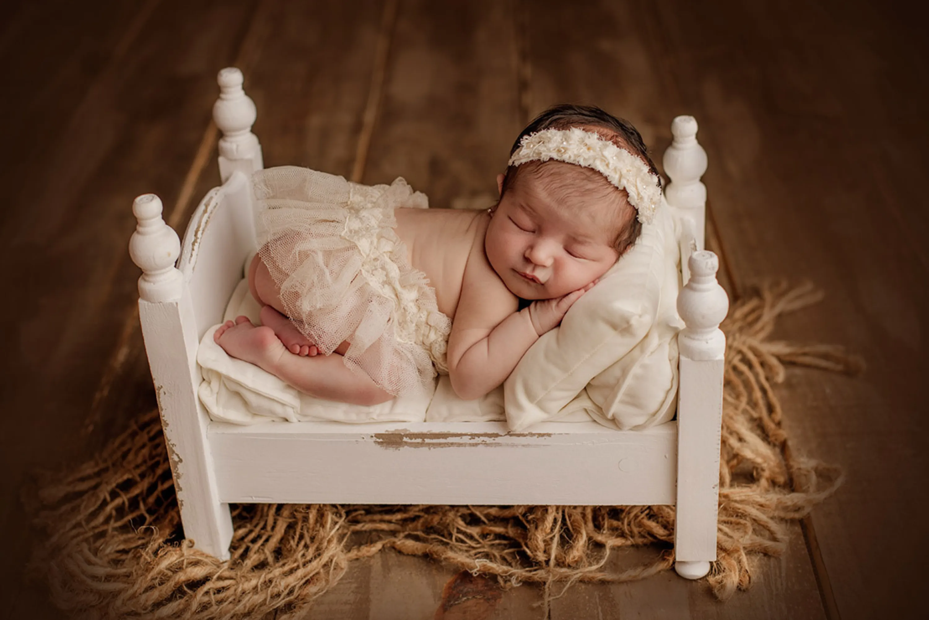Elysian Rustic Bed - White