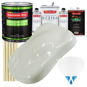 Ermine White - LOW VOC Urethane Basecoat with European Clearcoat Auto Paint - Complete Gallon Paint Color Kit - Automotive Coating
