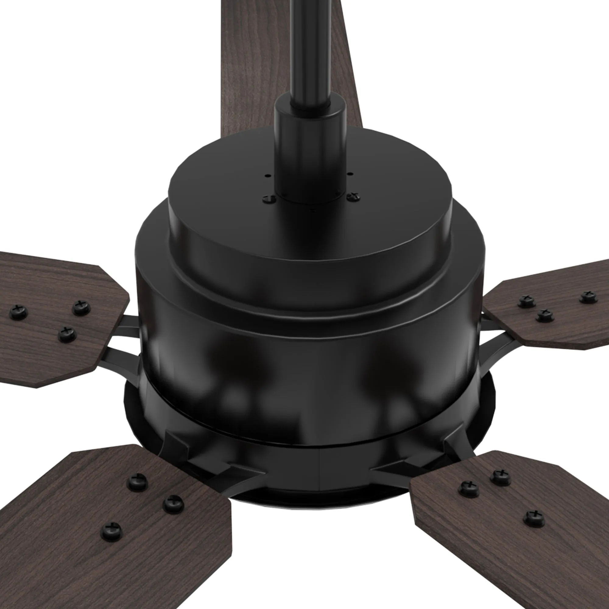 ESPEAR 52 inch 5-Blade Smart Ceiling Fan with LED Light Kit & Remote - Black/Walnut Pattern