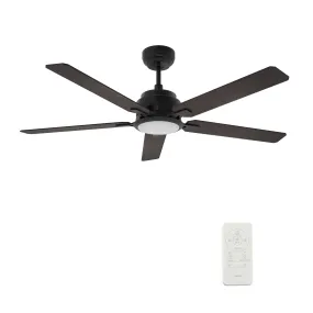 ESPEAR 52 inch 5-Blade Smart Ceiling Fan with LED Light Kit & Remote - Black/Walnut Pattern