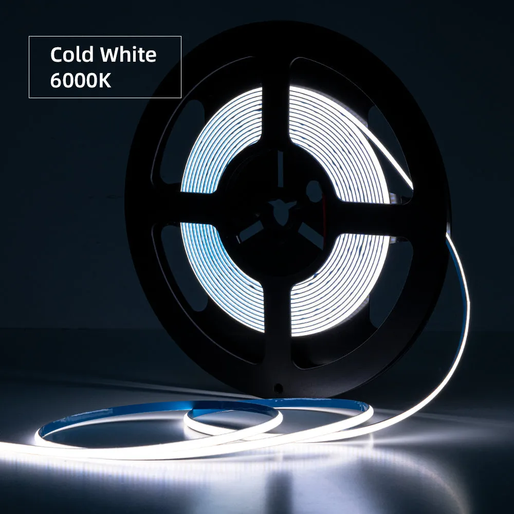 FCOB COB FOB LED Light Strip 480LEDs 4mm High Density Light Linear Ribbon 3000K 4000K 6000K Dimmable 12V 24V