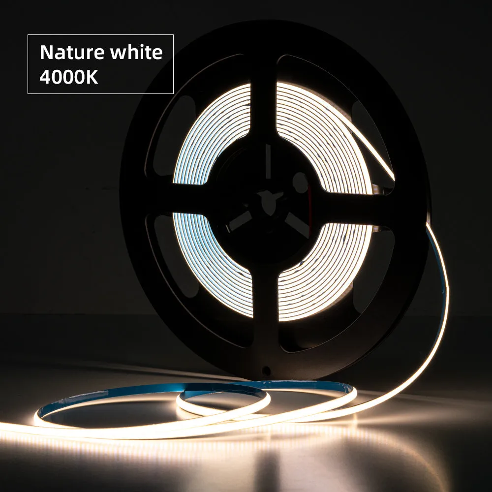 FCOB COB FOB LED Light Strip 480LEDs 4mm High Density Light Linear Ribbon 3000K 4000K 6000K Dimmable 12V 24V