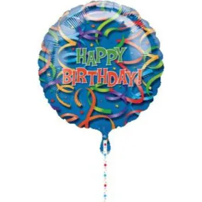 Festive Fête: 32″ Happy Birthday Streamer Foil Balloon (3/Pk)