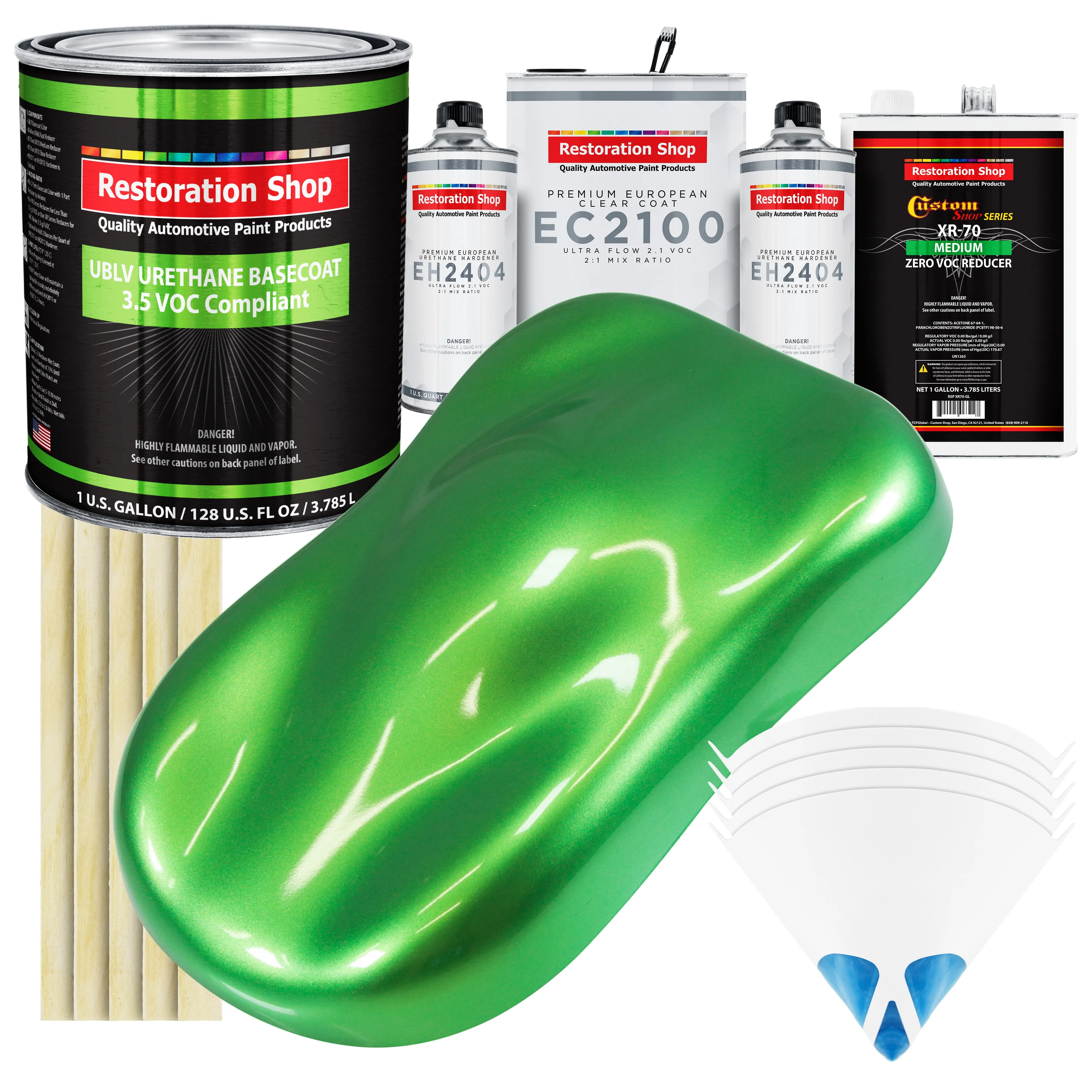Firemist Lime - LOW VOC Urethane Basecoat with European Clearcoat Auto Paint - Complete Gallon Paint Color Kit - Automotive Coating
