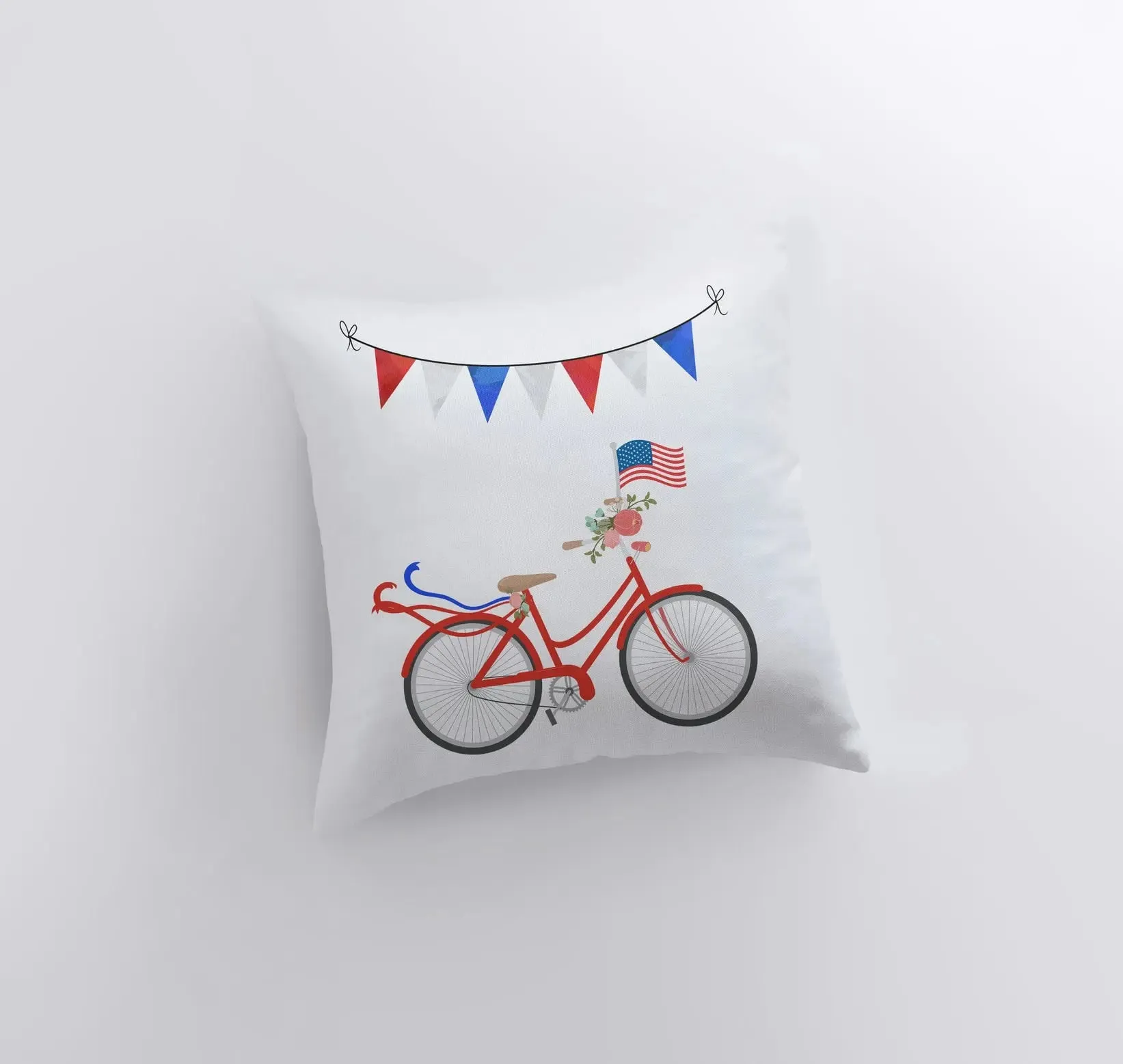 Fourth of July Bike | Pillow Cover | Memorial Gift | Home Decor | Freedom Pillow | Pillow | Farmhouse Decor | Throw Pillows | Bedroom Decor