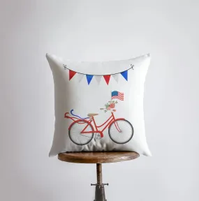 Fourth of July Bike | Pillow Cover | Memorial Gift | Home Decor | Freedom Pillow | Pillow | Farmhouse Decor | Throw Pillows | Bedroom Decor
