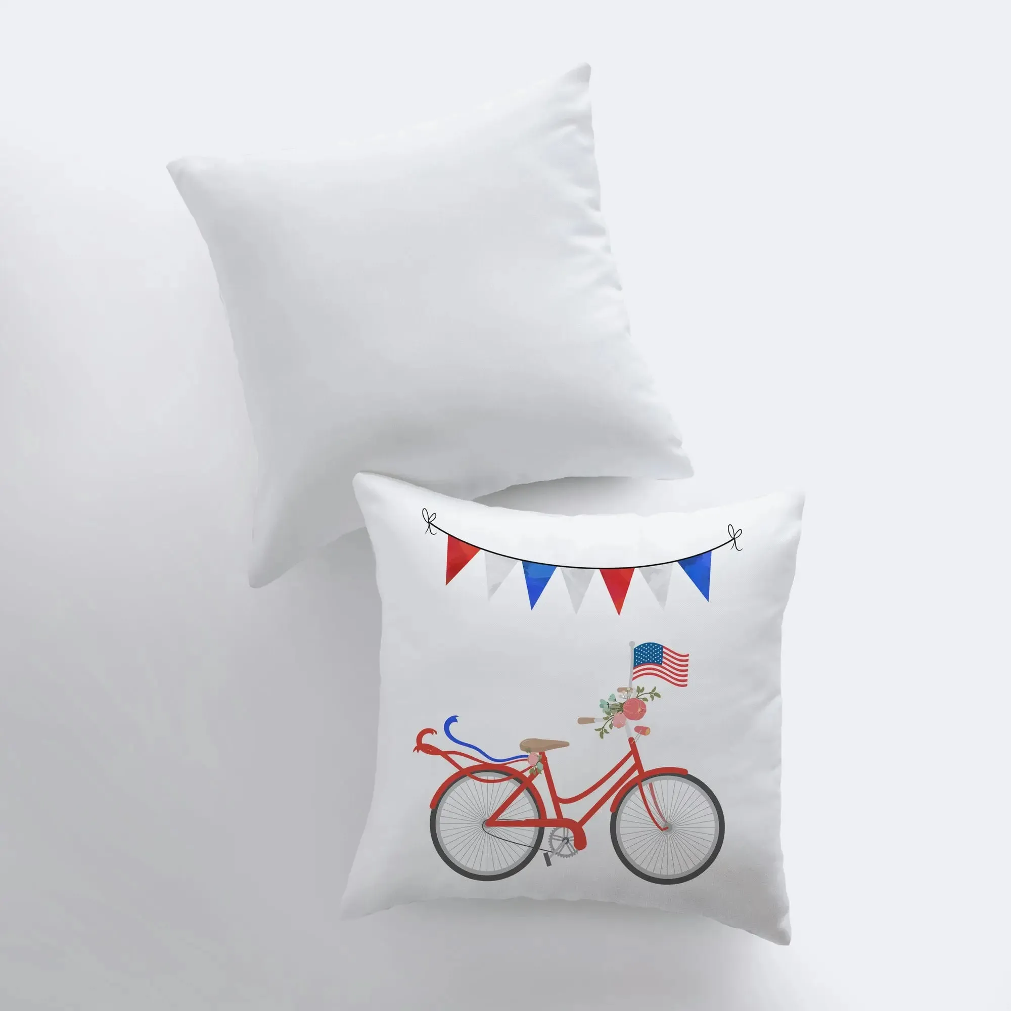Fourth of July Bike | Pillow Cover | Memorial Gift | Home Decor | Freedom Pillow | Pillow | Farmhouse Decor | Throw Pillows | Bedroom Decor