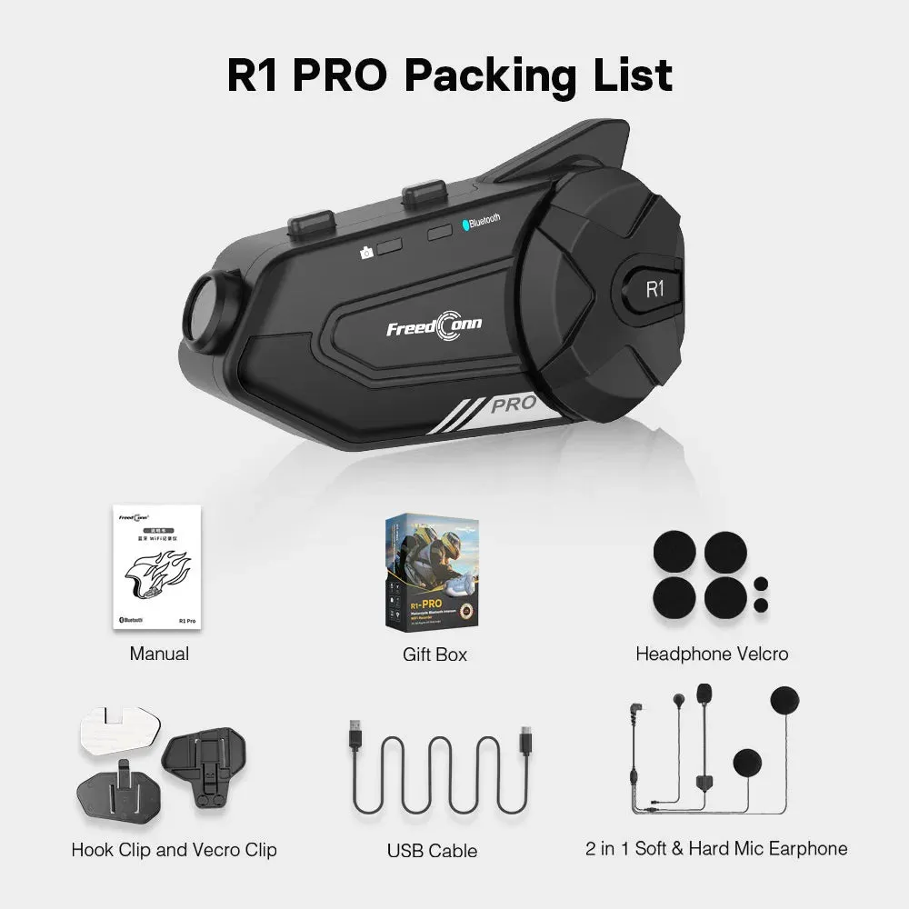 Freedconn Bluetooth Motorcycle Intercom Helmet Headset