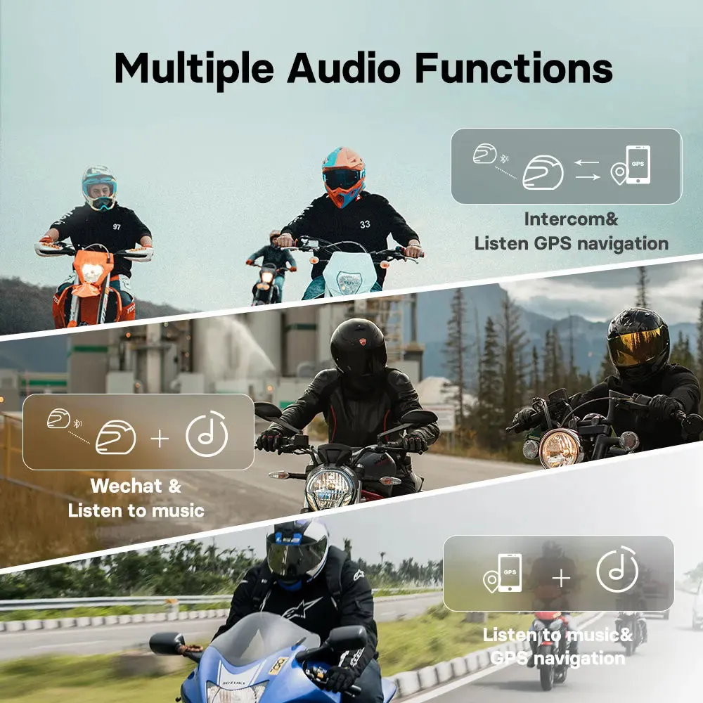 Freedconn Bluetooth Motorcycle Intercom Helmet Headset