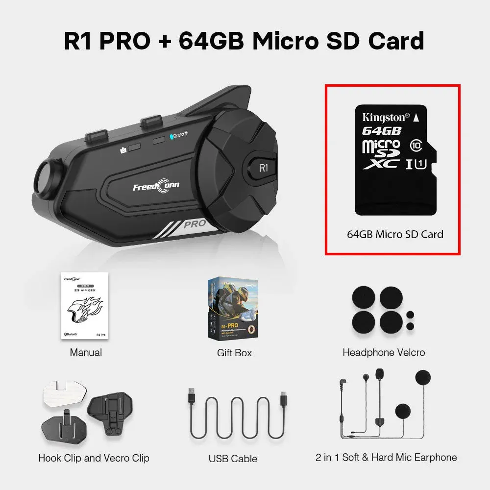 Freedconn Bluetooth Motorcycle Intercom Helmet Headset