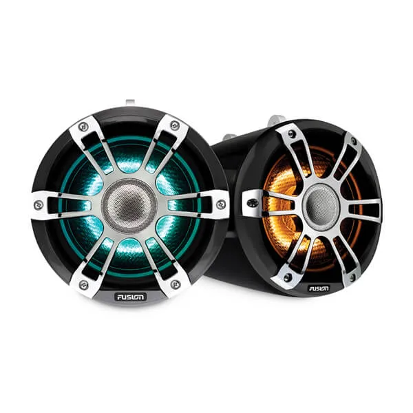 Fusion® 010-02438-00 Signature Series 3 6.5" 230 Watt Sports Chrome Marine Wake Tower Speakers (Pair) with CRGBW