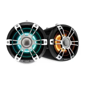 Fusion® 010-02438-00 Signature Series 3 6.5" 230 Watt Sports Chrome Marine Wake Tower Speakers (Pair) with CRGBW