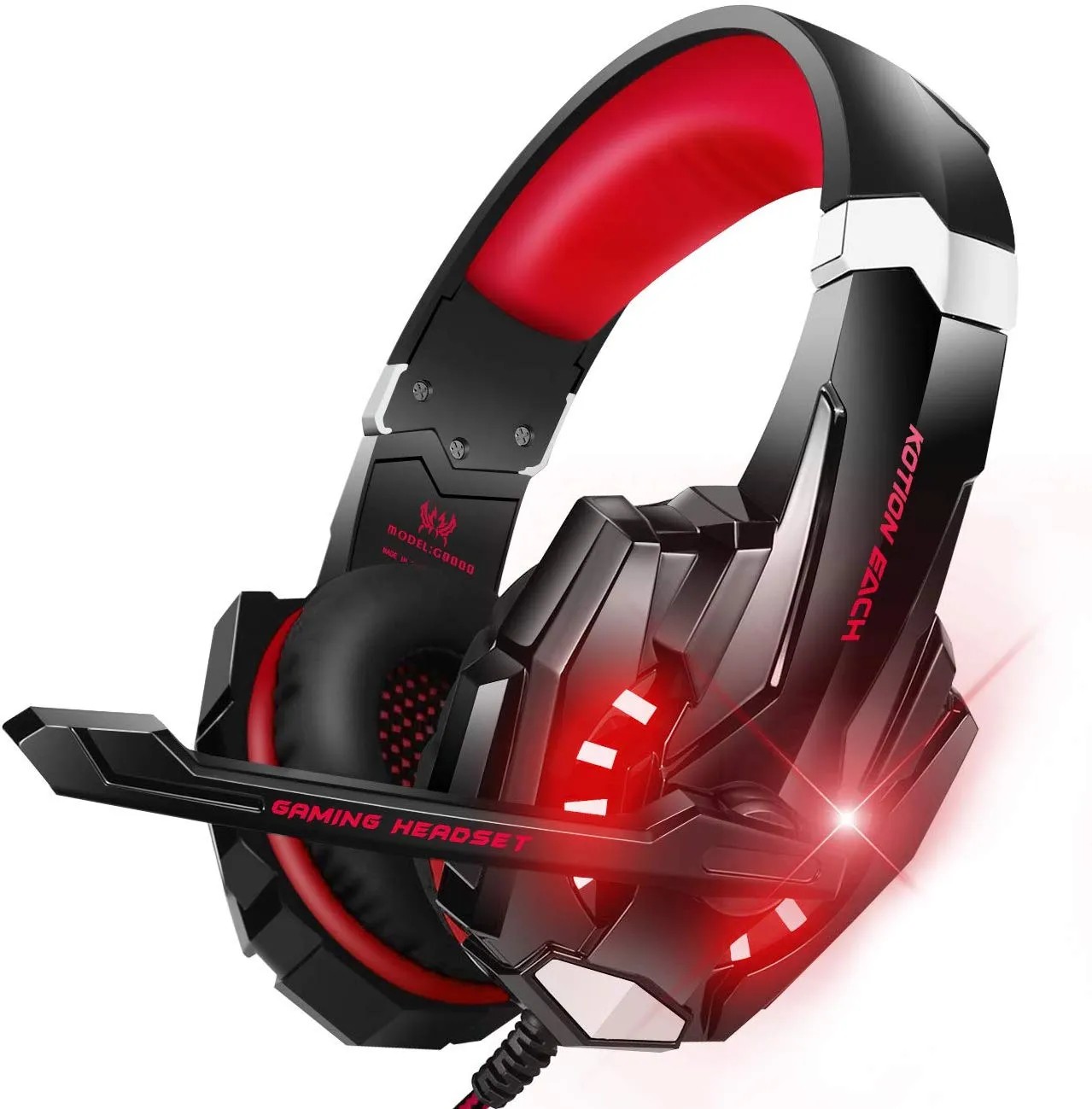 G9000 Gaming Headset, Surrounding Stereo Gaming Headphones with Noise Cancellation, Mic, LED Light & Soft Memory Earmuffs, for Xbox One/PS4/Nintendo Switch/PC/Mac