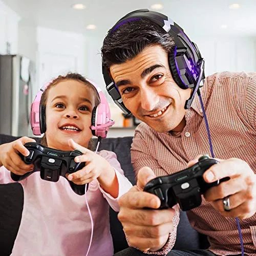 G9000 Gaming Headset, Surrounding Stereo Gaming Headphones with Noise Cancellation, Mic, LED Light & Soft Memory Earmuffs, for Xbox One/PS4/Nintendo Switch/PC/Mac