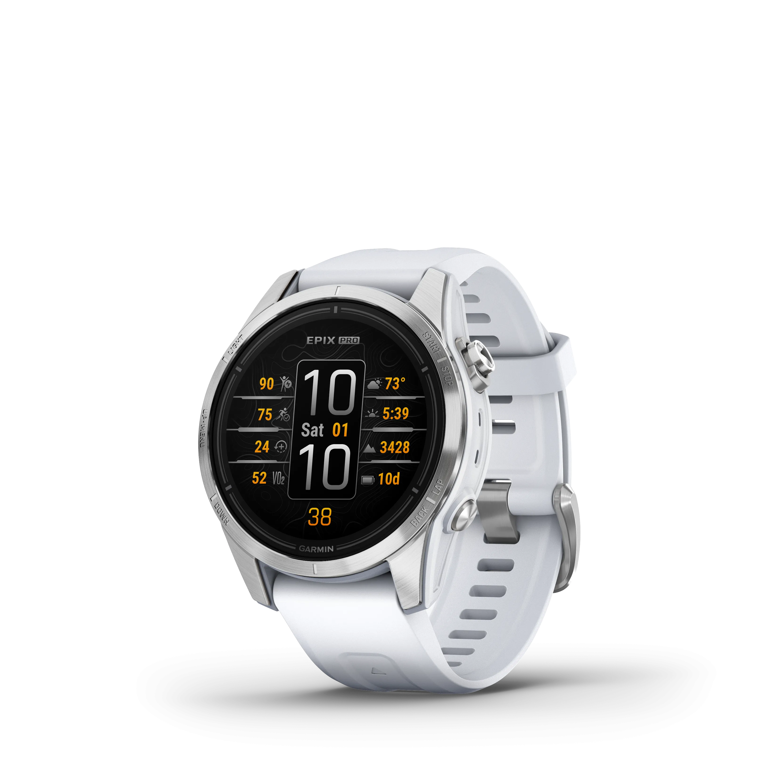 Garmin Epix™ Pro (Gen 2) – Standard Edition 42 mm Smart Watch - Silver with Whitestone Band