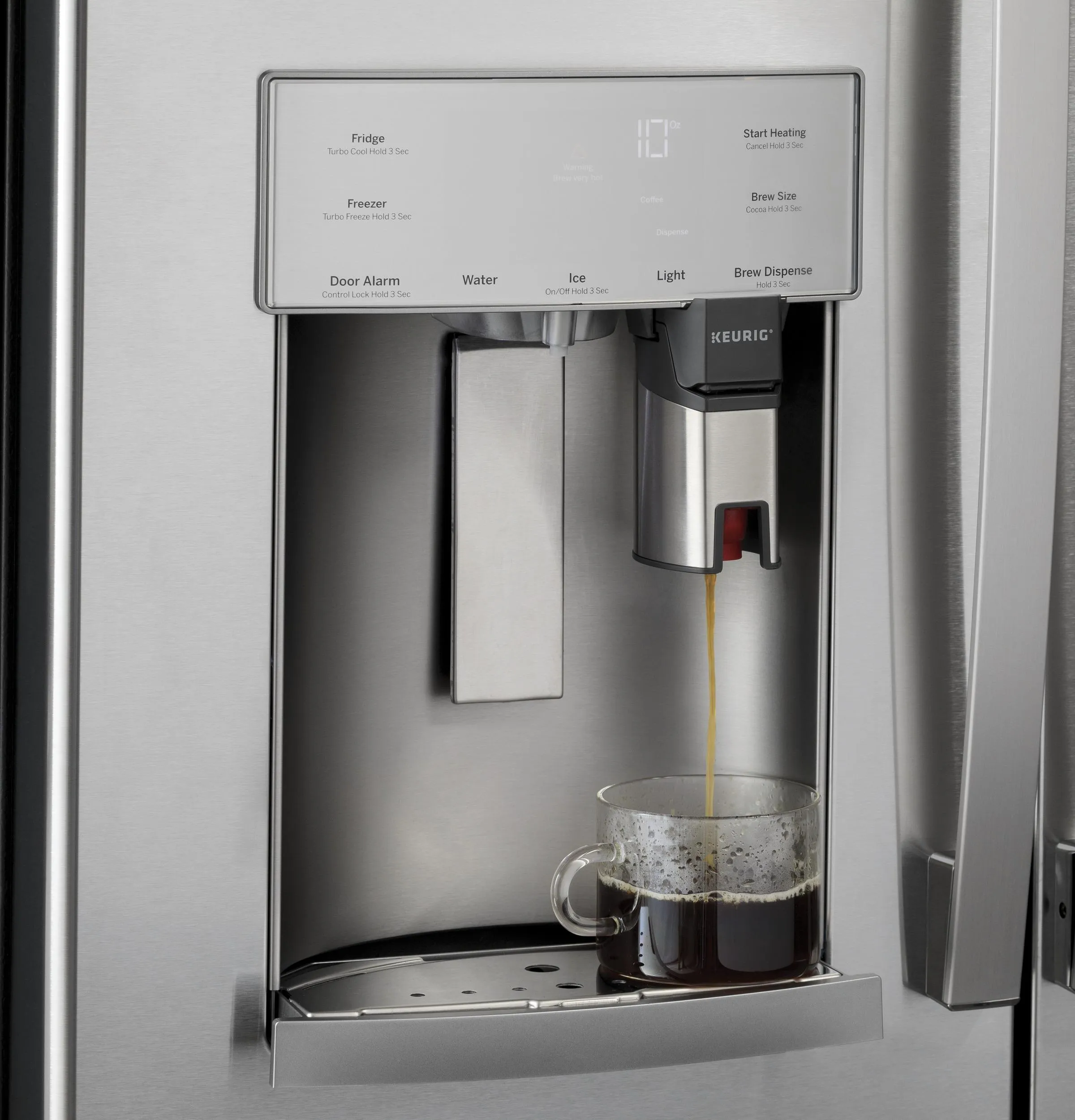 GE Profile™ Series ENERGY STAR® 22.1 Cu. Ft. Smart Counter-Depth Fingerprint Resistant French-Door Refrigerator with Keurig® K-Cup® Brewing System