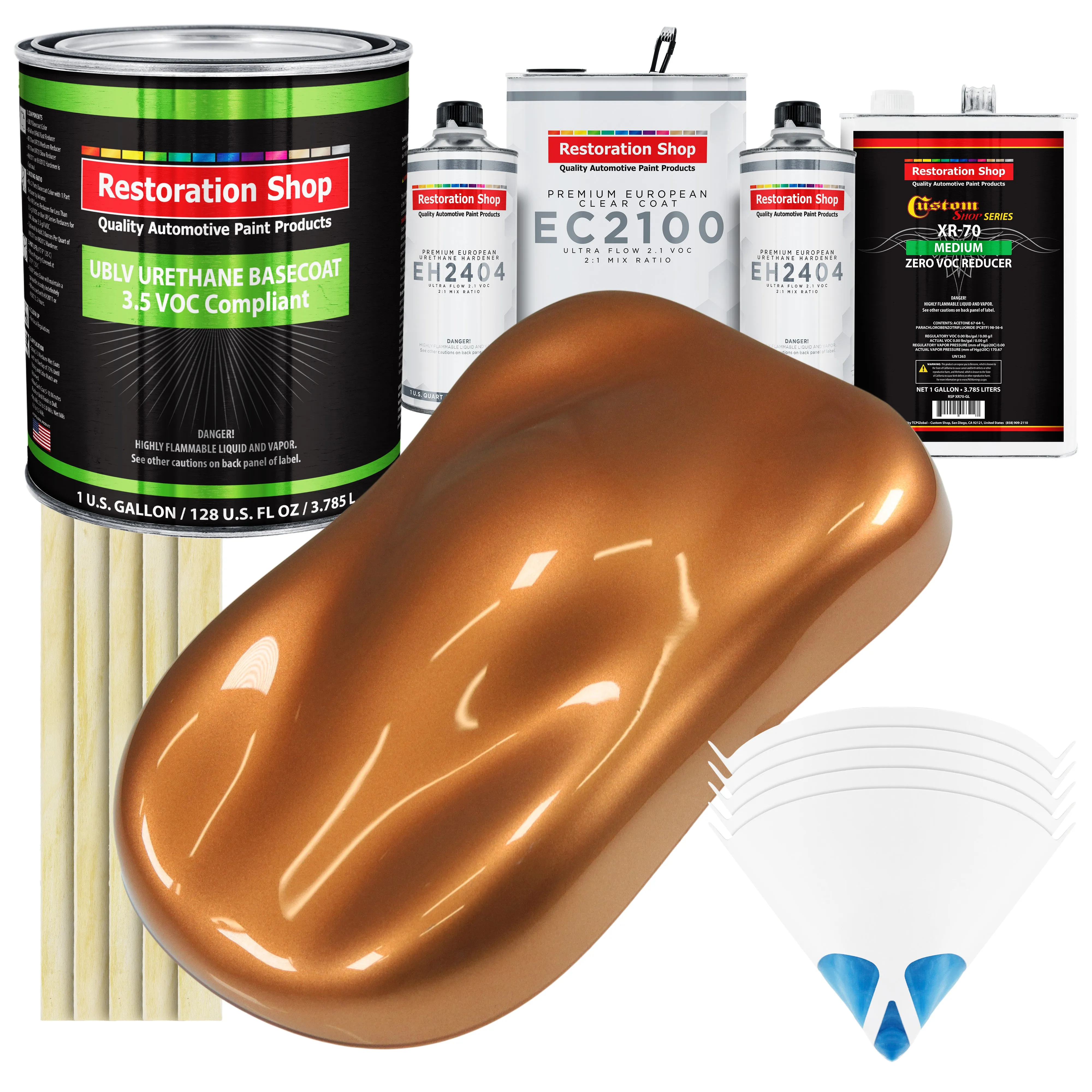 Ginger Metallic - LOW VOC Urethane Basecoat with European Clearcoat Auto Paint - Complete Gallon Paint Color Kit - Automotive Coating