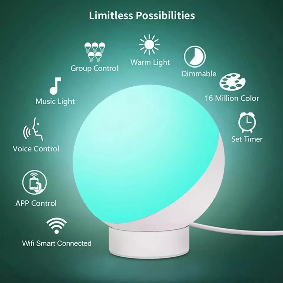 GlowScape Smart Glow Lamp - WiFi-enabled Color Changing LED Lamp